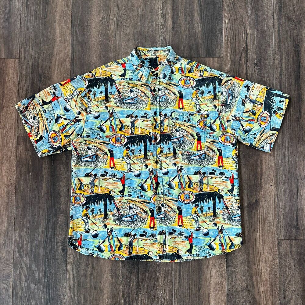 Rare Vintage TaylorMade x Federation De Golf Cote d'Ivoire Shirt Button-Up Sz XL